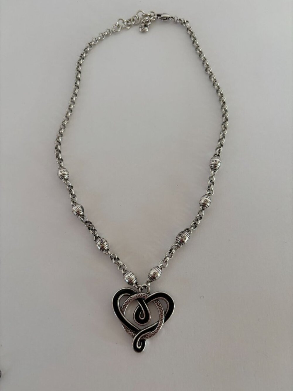 Brighton Sausalito Heart Pendant Necklace Earrings Set Jewelry Gift Silver Tone - Picture 11 of 13